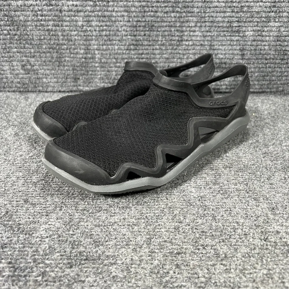 Crocs Shoes Mens Size 7 Black Mesh Sandals Slip On‎ Iconic Comfort Slingback
